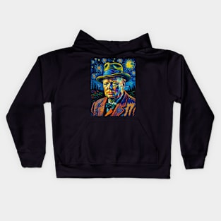 Winston churchill in starry night Kids Hoodie